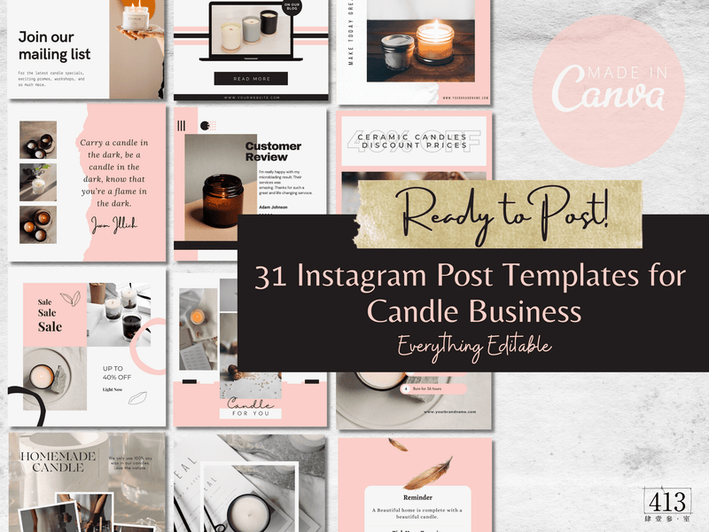 31 Candle Instagram Post Templates v3