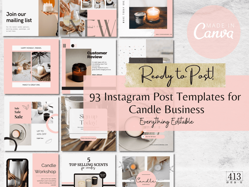93 Candle Instagram Post Templates v3