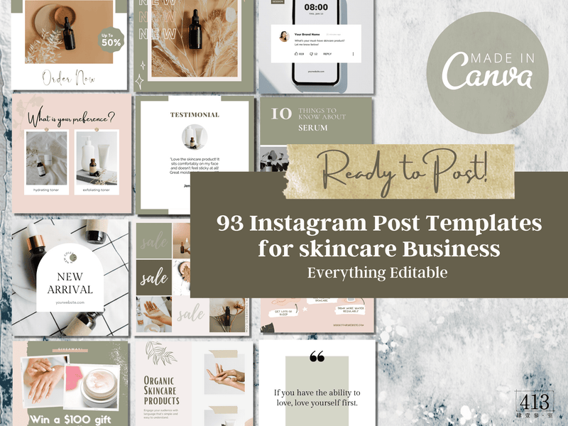 93 Skincare Instagram Post Templates v1