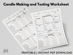 Candle Making and Testing Log Sheet
