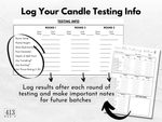 Candle Making and Testing Log Sheet