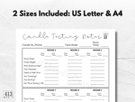 Candle Making and Testing Log Sheet