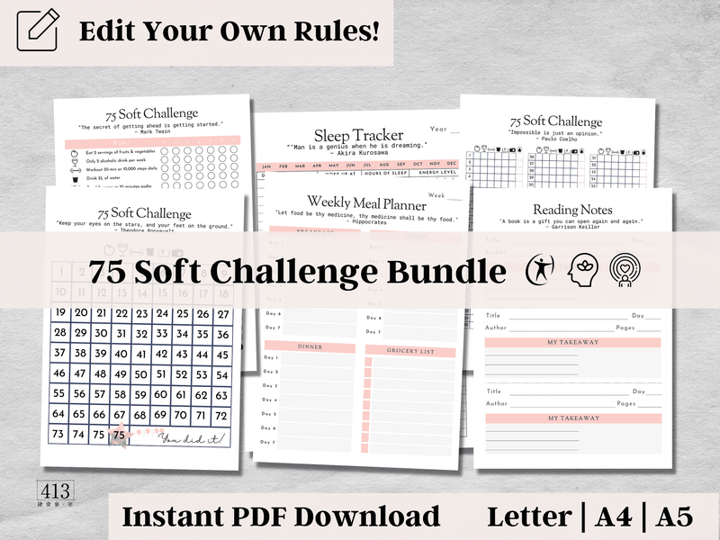 Editable 75 Soft Challenge Tracker v2