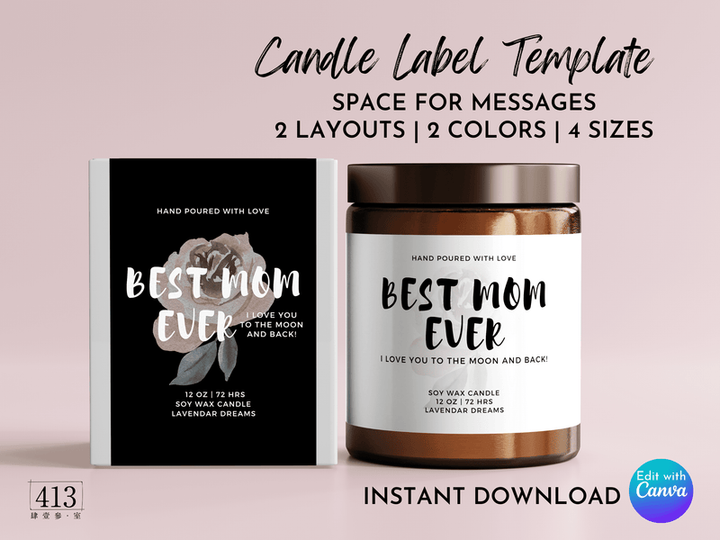 Mother's Day Candle Label Template v4