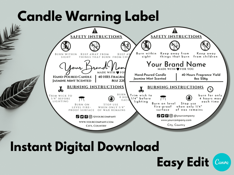 Candle Warning Label Template v2