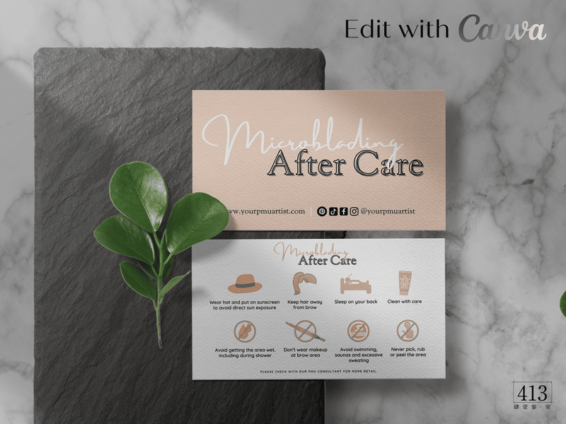 Microblading After Care Business Card Template v3
