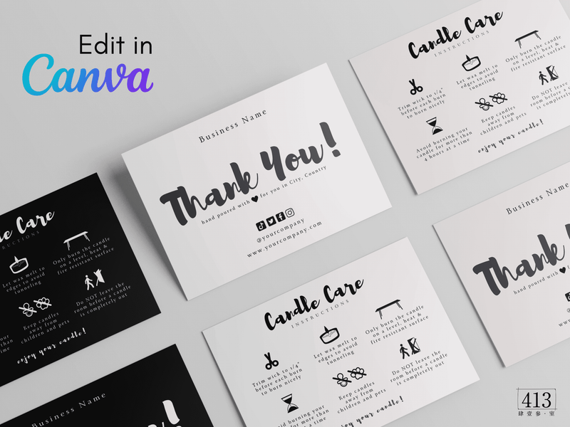 Candle Care Card Template 03