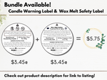 White Candle Warning Label Template 01