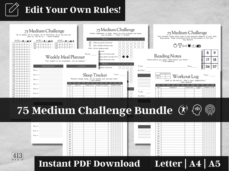 Editable Medium Challenge Tracker v7