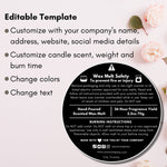 Black Wax Melt Safety Label Template 01