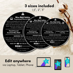 Black Wax Melt Safety Label Template 01