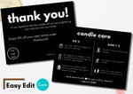 Black Candle Care Card Template 01