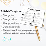White Wax Melt Care Card Template 01