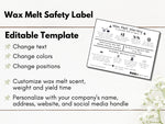 White Wax Melt Warning Label Template 02