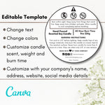 White Candle Warning Label Template 01