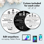 Black & White Candle Warning Label Template 01