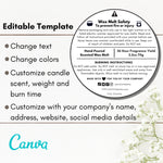 White Wax Melt Warning Label Template 01