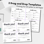 Editable White Candle Care Card Template with Canva