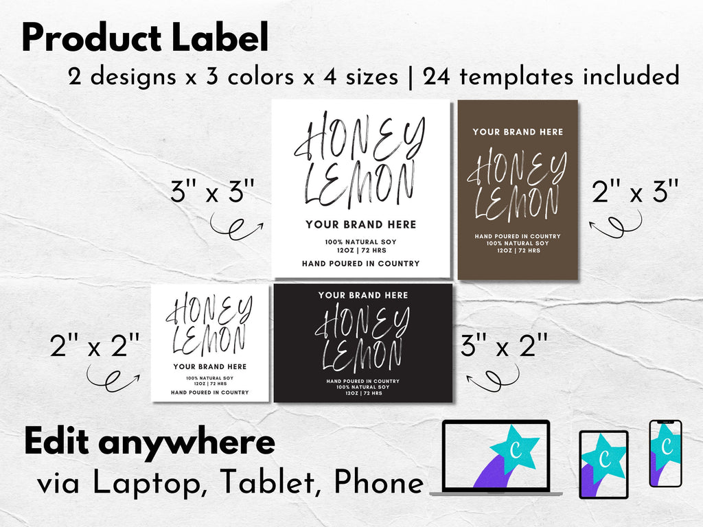 Minimalist Candle Label Template 32 – 413 Studio Design Co