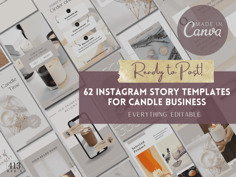 62 Candle Instagram Story Templates v1