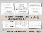 75 Hard Medium Easy Challenge Tracker Bundle v3