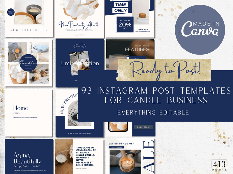 93 Candle Instagram Post Templates v1
