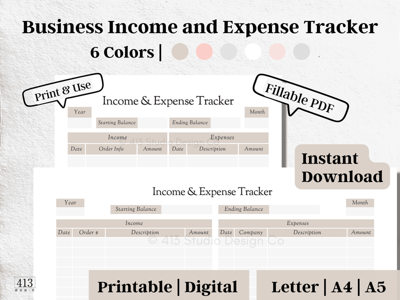 Business Income and Expense Trackers