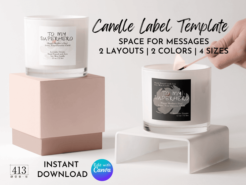 Mother's Day Candle Label Template v2