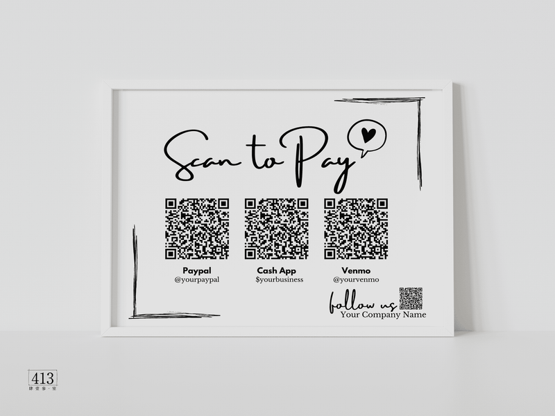QR Code Scan to Pay Sign Template v1