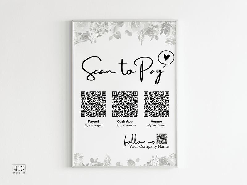 QR Code Scan to Pay Sign Template v2