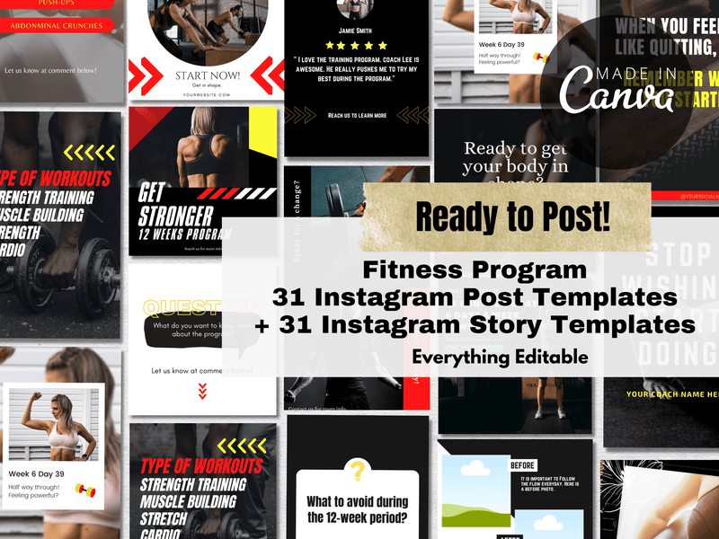 31 Fitness Post & 31 Story Templates v1