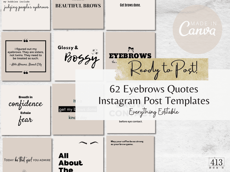 62 Eyebrows Quote Instagram Post Templates v1