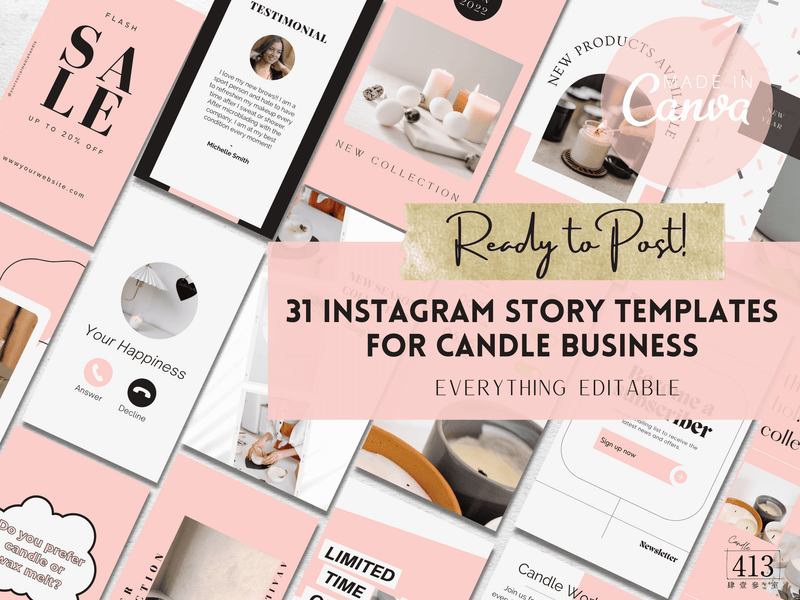 31 Candle Instagram Story Templates v2