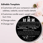 Black Candle Warning Label Template 01