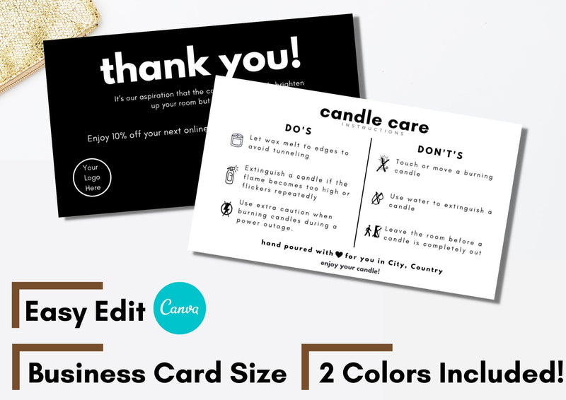 Black & White Candle Business Card Template 01
