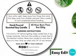 White Candle Warning Label Template 01