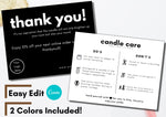 Candle Care & Thank You Card Bundle Template 01