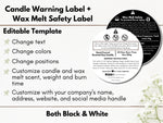 Candle and Wax Melt Safety Label Template Bundle 01