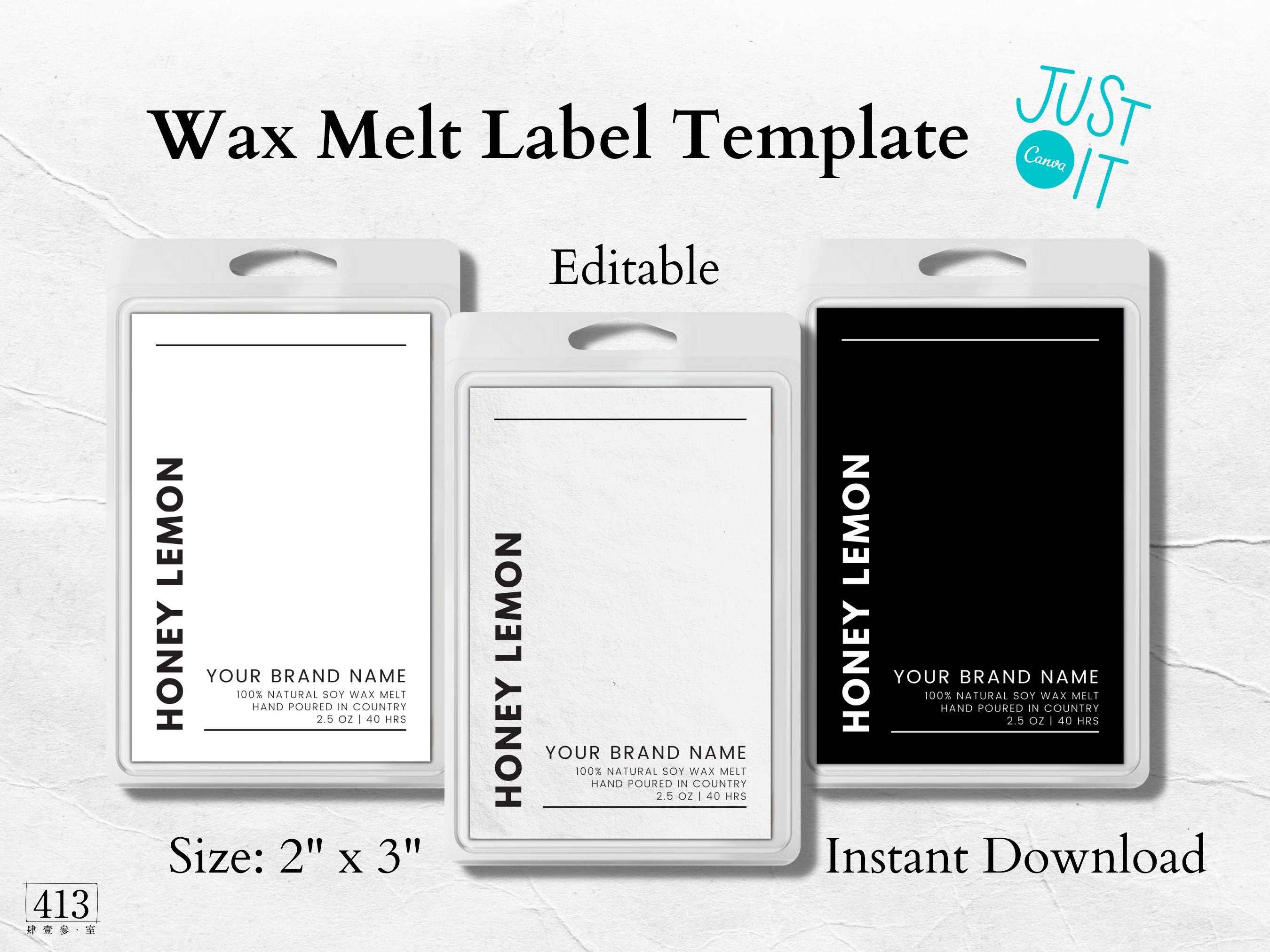 Wax Melt Warning Label Template DIGITAL DOWNLOAD Custom Editable