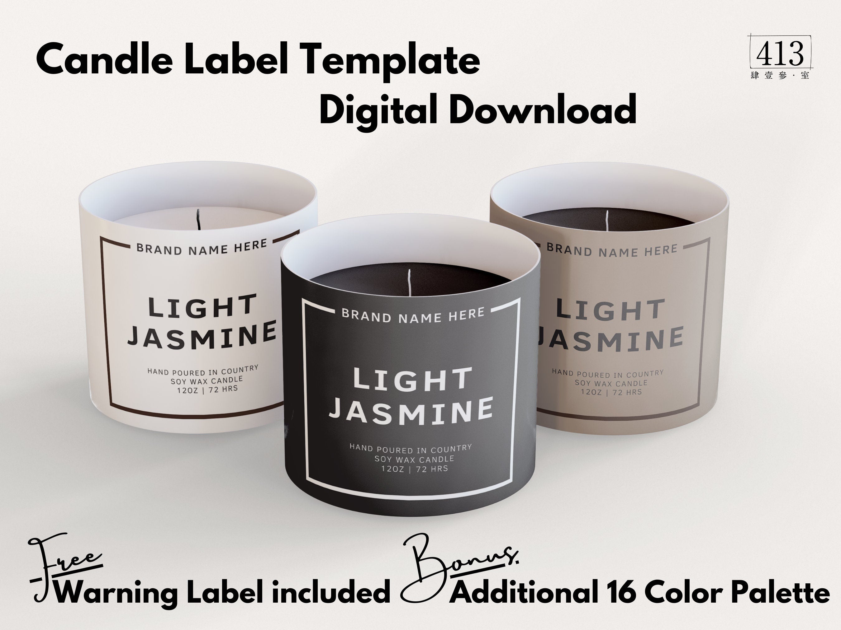 Candle Safety Labels - Minimalist Candle Warning Label Template