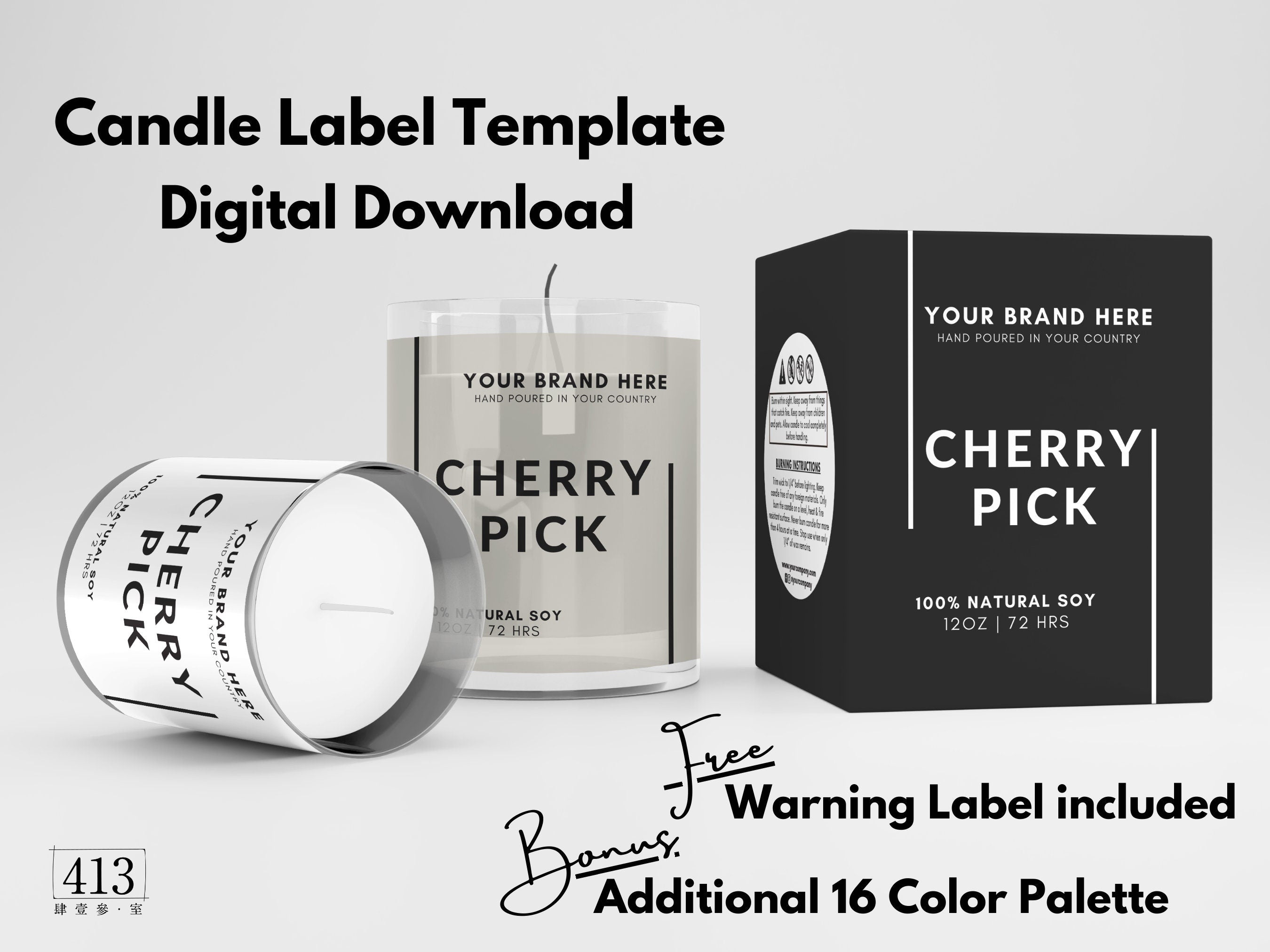 Candle Warning Label Template Editable Candle Safety Label Circle Candle  Label Canva Template Minimalist Warning Label Template 