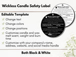 Wickless Candle Safety Label Template Bundle 01
