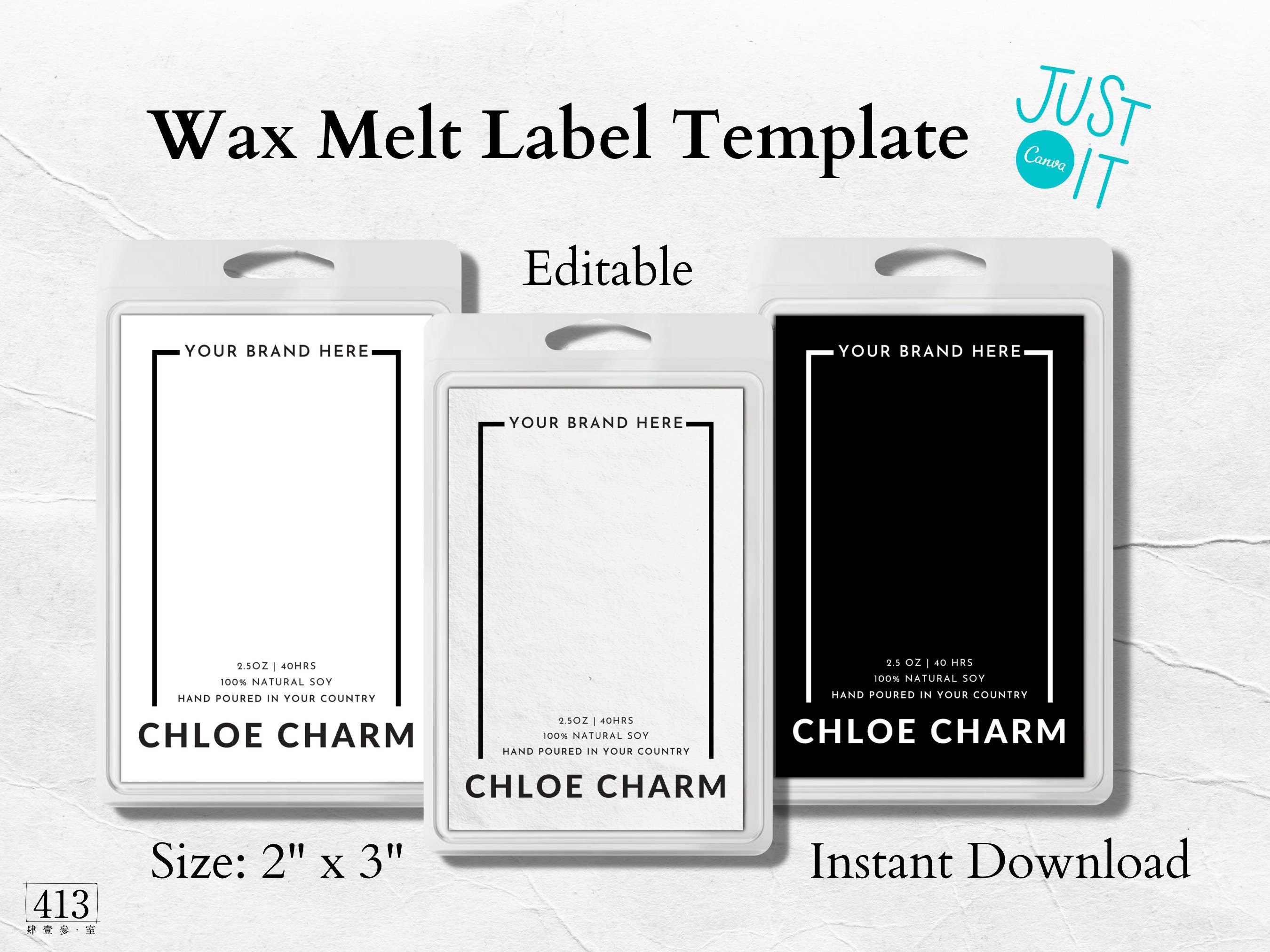 Candle & Wax Melt Warning Label Template Editable Candle 