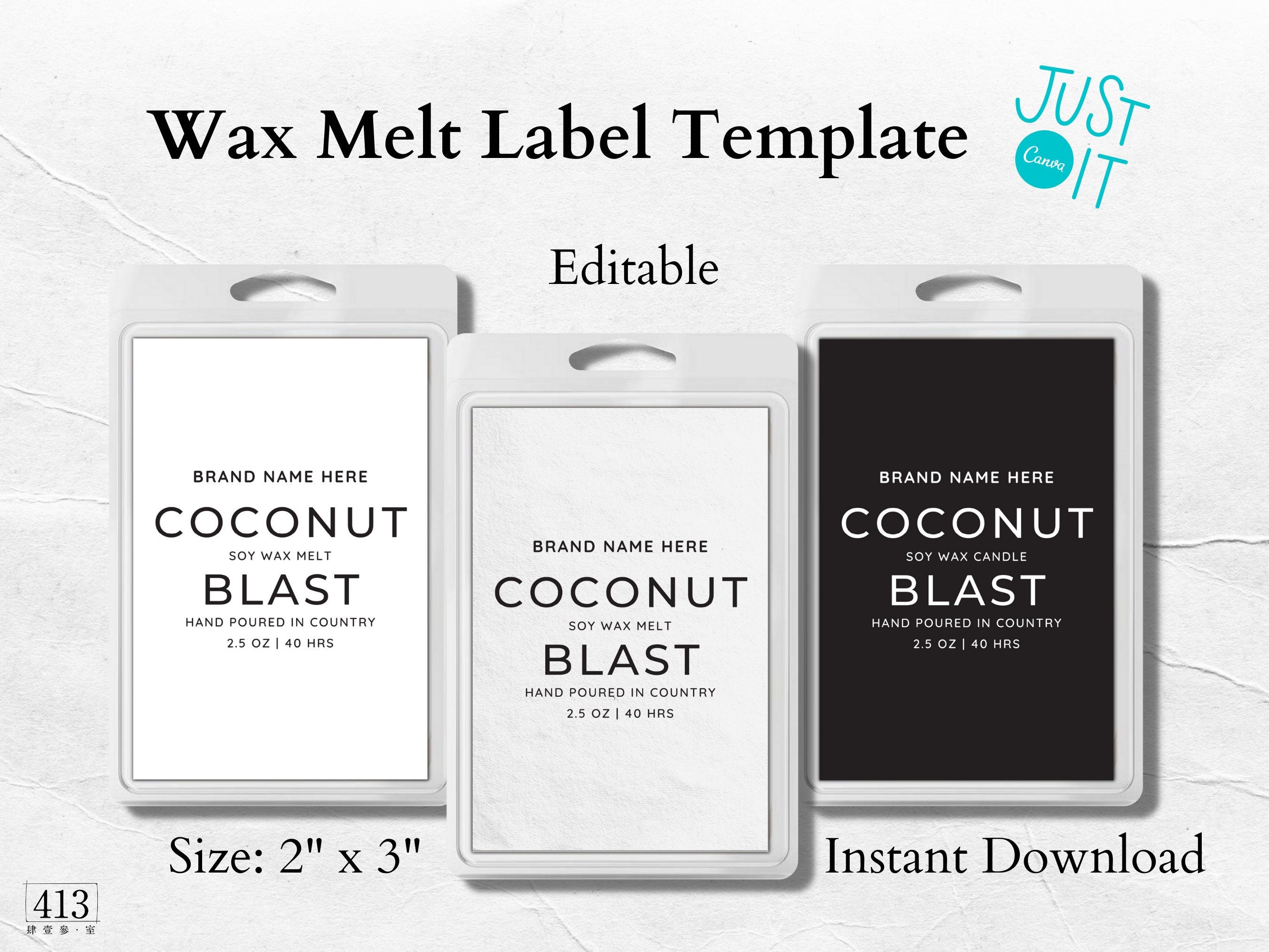 Wax Melt Labels - Blank or Custom Printed